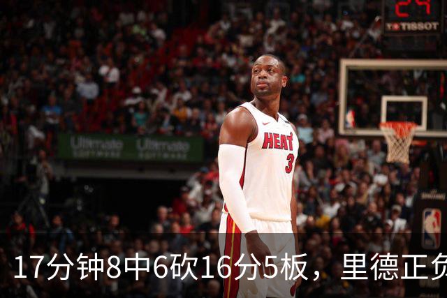 17分钟8中6砍16分5板，里德正负值+15全场最高